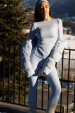 Long Sleeve V-Back Top